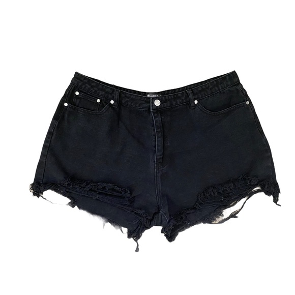 Missguided Pants - [Missguided] Distressed Jean Shorts